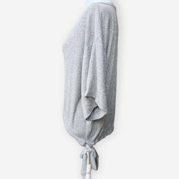 Gap Soft Spun Drop Sleeve Tie Detail Flowy Relaxed Fit Gray Top. Shirt. Medium. - Picture 2 of 7